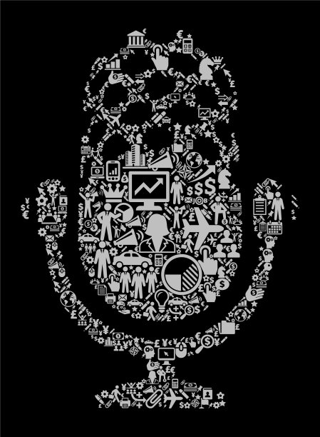 麦克风图标商业和金融矢量图标模式图片下载