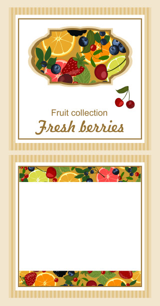 背景有浆果和柑橘。图片下载