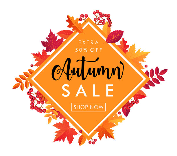 秋叶卖菱形架。矢量图模板图片下载