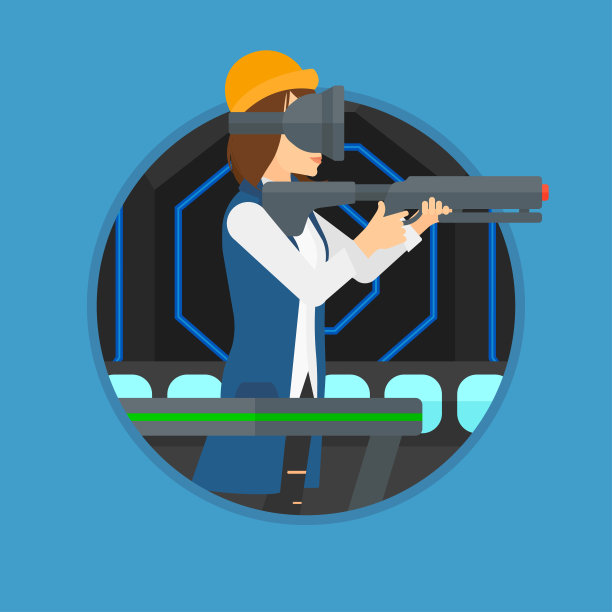 戴着虚拟现实耳机的女人图片下载