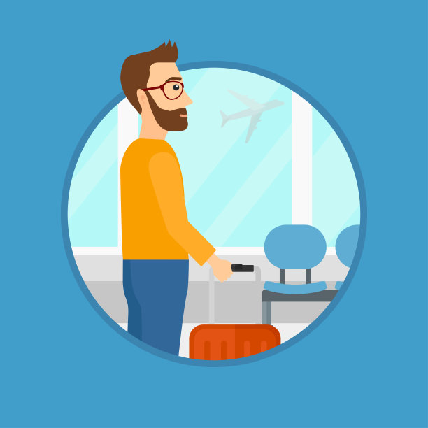 一个拿着箱子在机场的男人图片下载