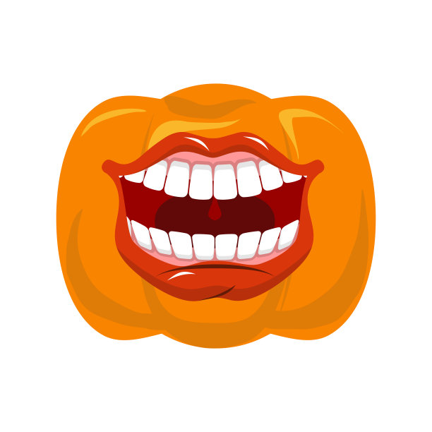 南瓜尖叫着为万圣节张开嘴。南瓜喊。矢量图图片下载