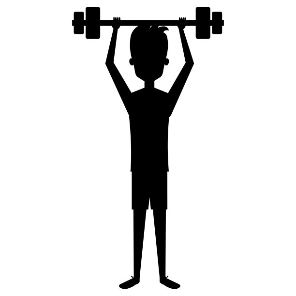 男子剪影举重性格图片下载