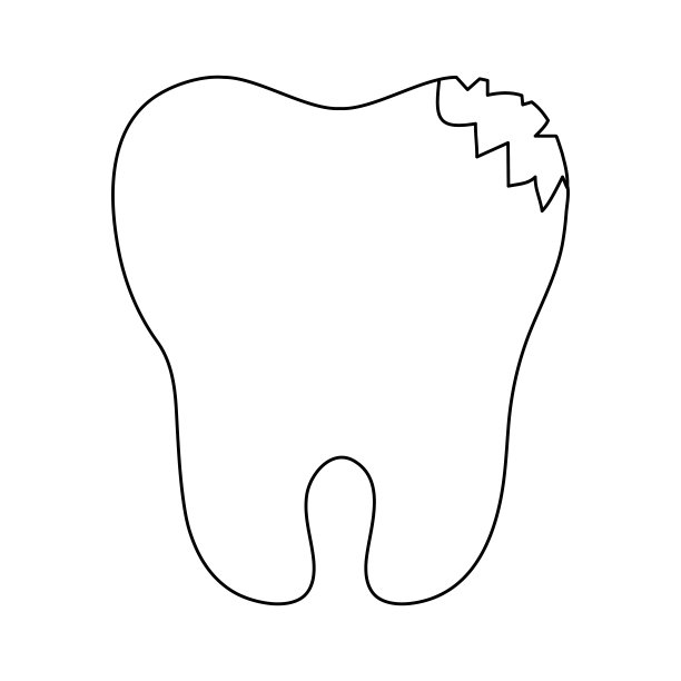 破碎的牙齿图标图片下载
