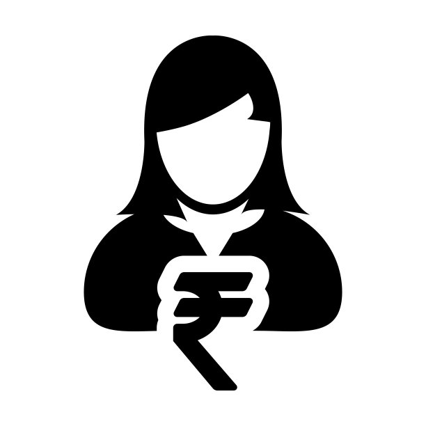 印度卢比符号符号图标向量与女性头像在象形文字图片下载