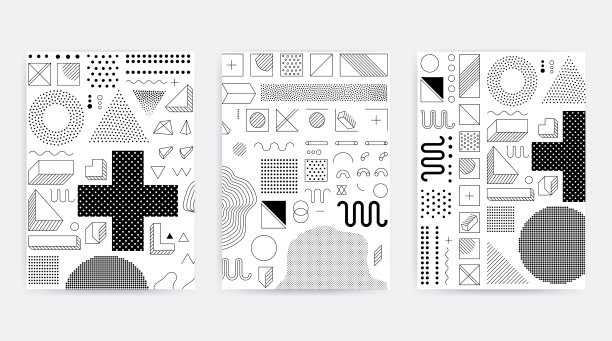 色彩缤纷的潮流几何图案图片下载