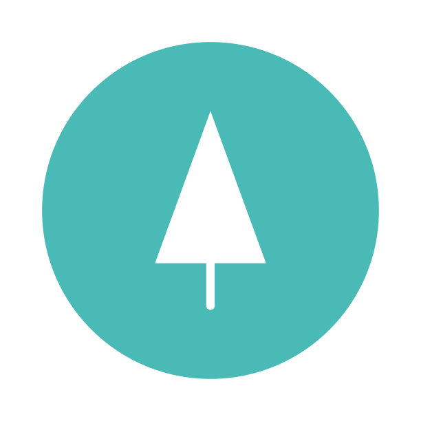 圣诞树符号彩色圆圈图标图片下载