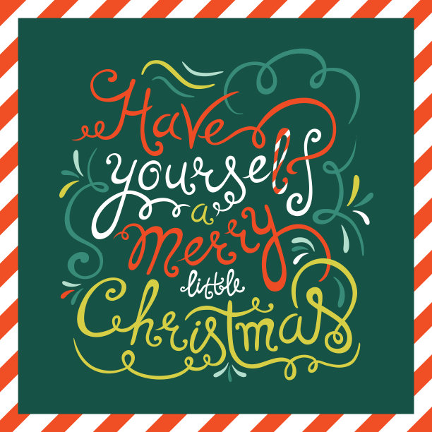祝你圣诞快乐。书法刻字短语。节日的海报设计图片下载