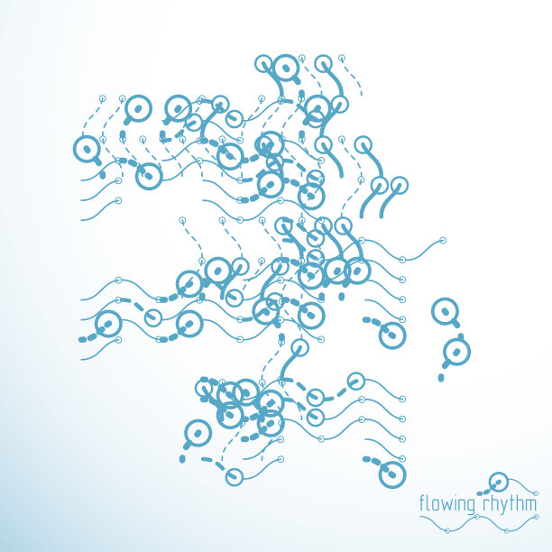 抽象的波浪线矢量插图。技术控制性图案可以用于网页设计，也可以作为壁纸或背景。图片下载