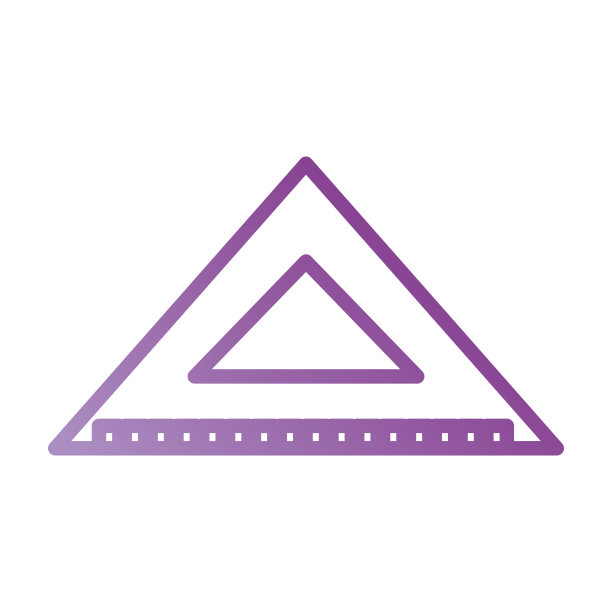 三角形标尺刻度测量工具图标图片下载