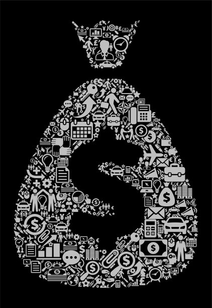 钱袋图标商业和金融矢量图标模式图片下载