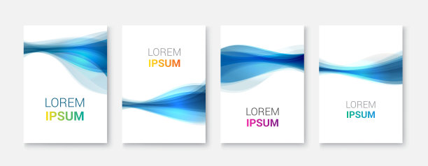 集抽象蓝波白向量设计。图片下载