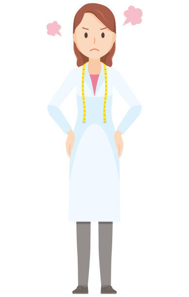 一位女性营养学家愤怒的插画-全身图片下载