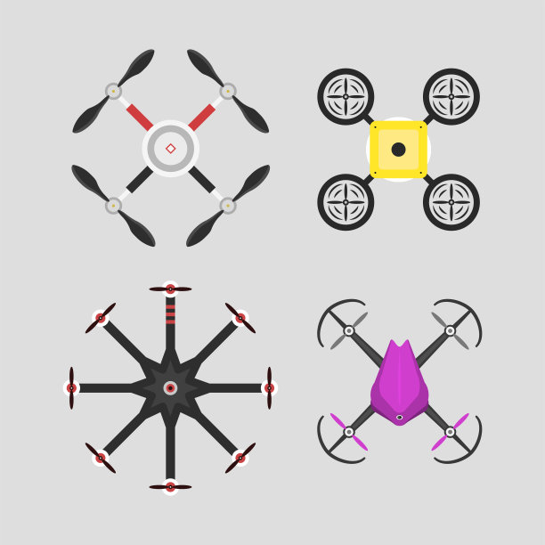 矢量图飞行器无人机四轴飞行器监视空中悬停无线工具遥控飞行摄像机图片下载