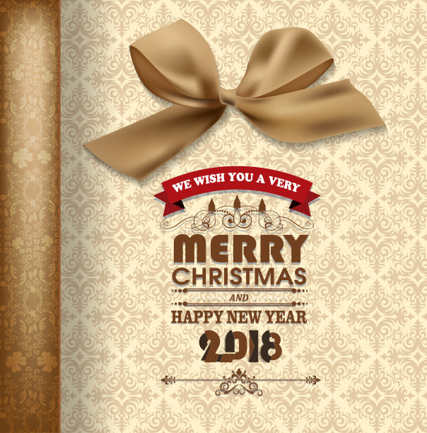 祝您2018年新年快乐，圣诞快乐图片下载