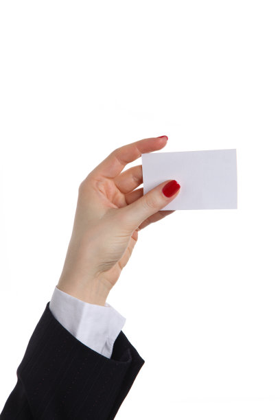 女商人在办公室递名片图片下载