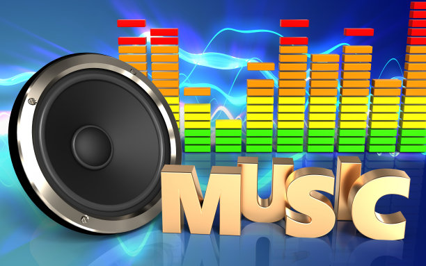 3d音频频谱音乐标志图片下载