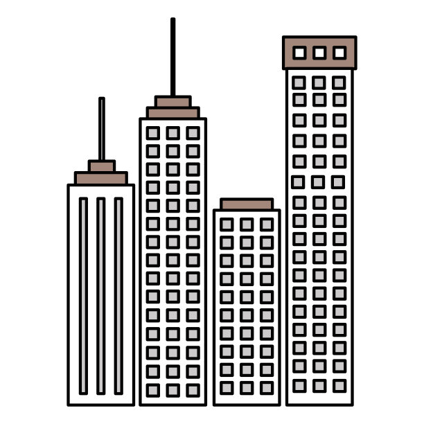 建筑城市景观孤立图标图片下载