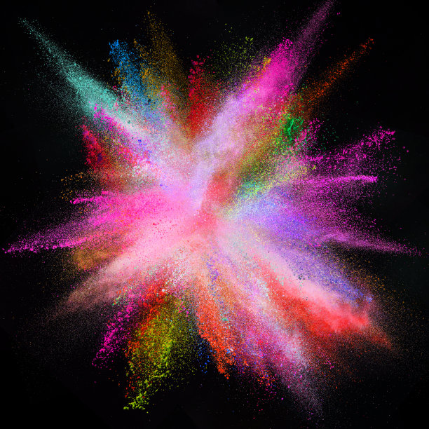 彩色尘埃爆炸的冻结运动图片下载