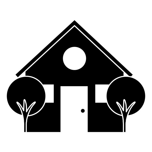 美丽的房子建筑与树木图片下载