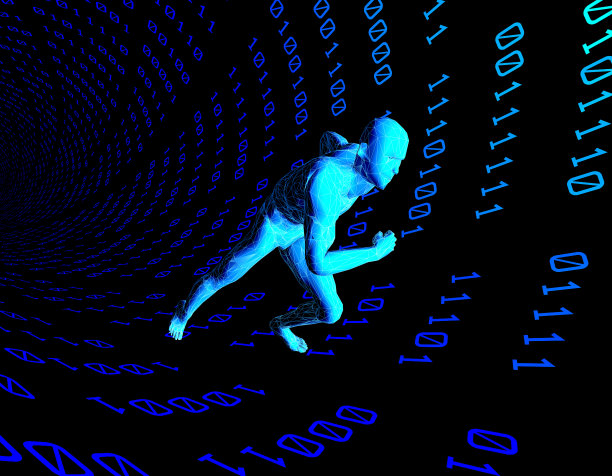 科技奔跑着人类，世界的未来，在数字隧道奔跑着人类图片下载