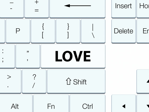 爱白色键盘按键图片下载