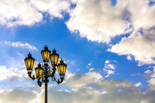 莫斯科，俄罗斯城市灯柱。图片下载