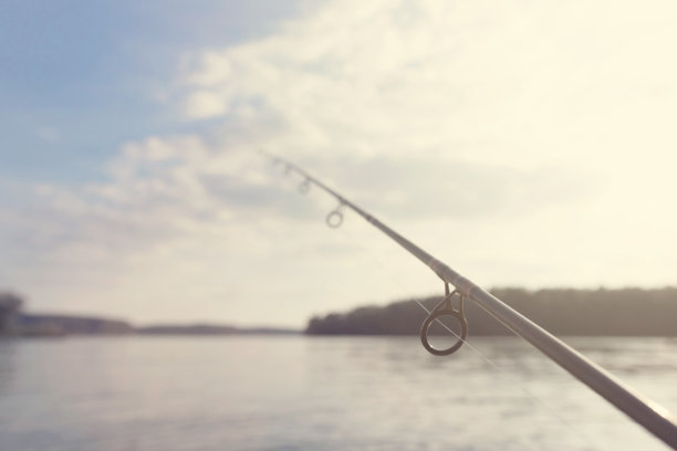 钓竿和天空。景深浅。图片下载