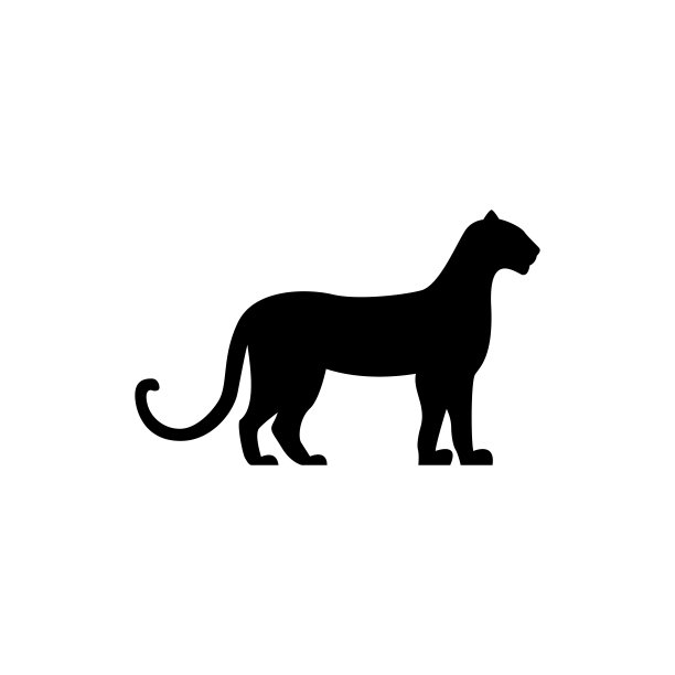 向量豹剪影视图侧面的复古图标，标志，徽章，标签模板复古设计元素。在白色背景上隔离图片下载