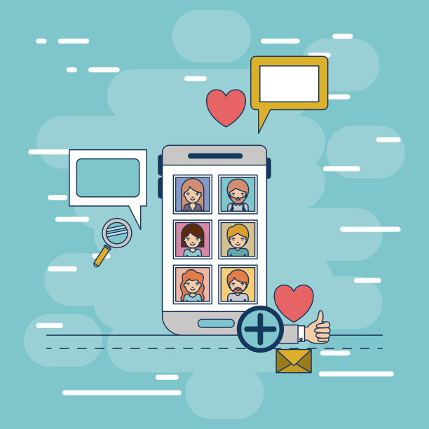 多媒体照片应用在设备技术智能手机与图标上的彩色装饰背景图片下载