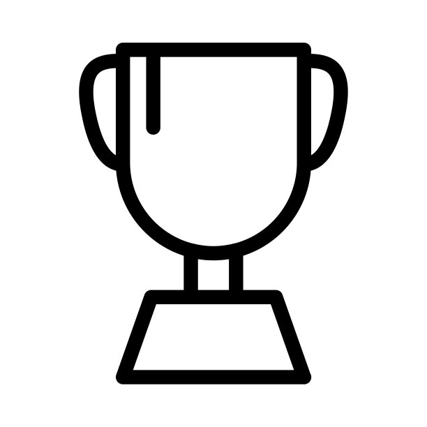 奖杯细线矢量图标图片下载