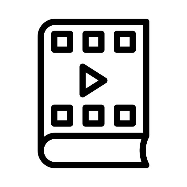 视频书细线矢量图标图片下载