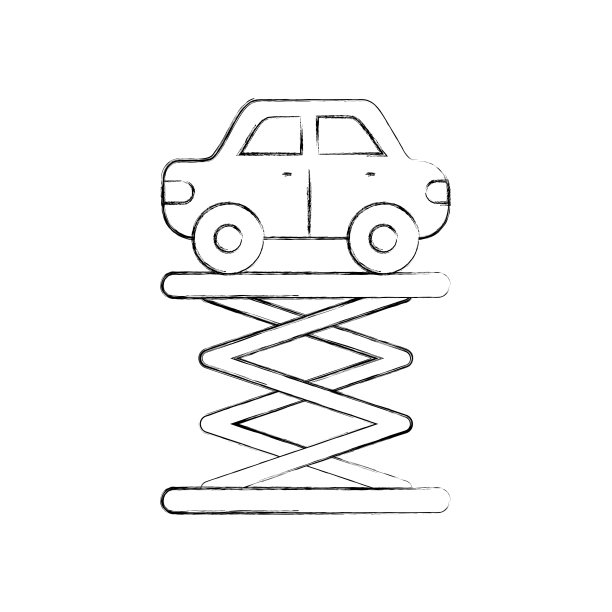 卡通车对自行式电梯的维修服务图片下载