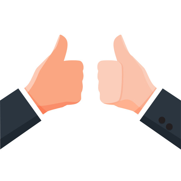 商人一起竖起大拇指。矢量图图片下载