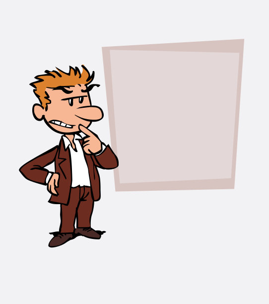 白人商人担心和怀疑。就像在演示文稿中一样，显示您想要的数据。图片下载