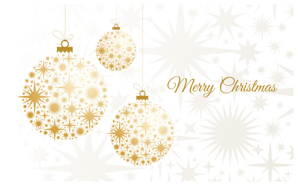 圣诞背景金球。素材图片
