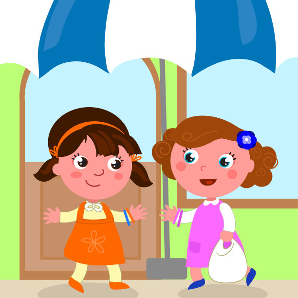 女孩们在商店附近见面图片下载