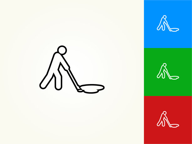 清洗油污黑色描边线性图标图片下载