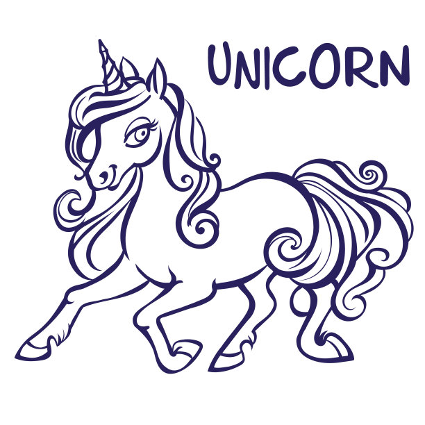 独角兽。向量的艺术品。为成人和儿童涂色书页图片下载