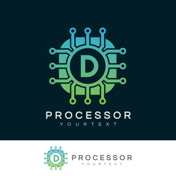 处理器初始字母D图标设计图片下载