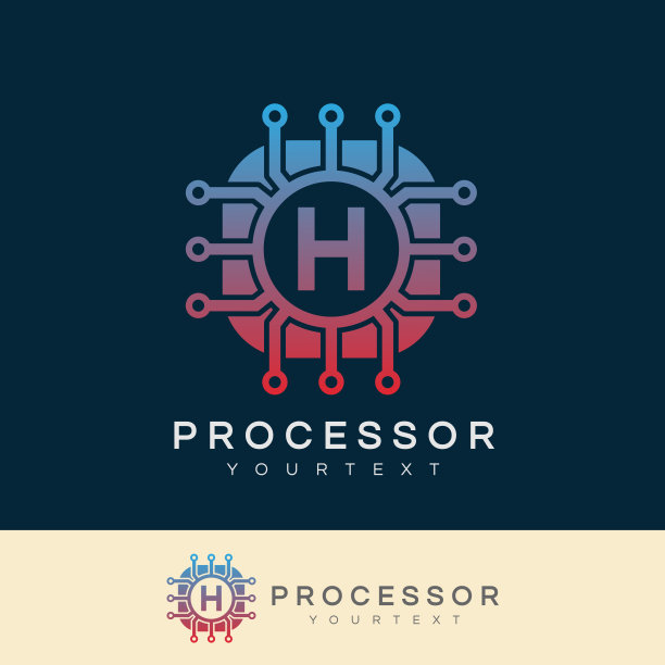 处理器初始字母H图标设计图片下载