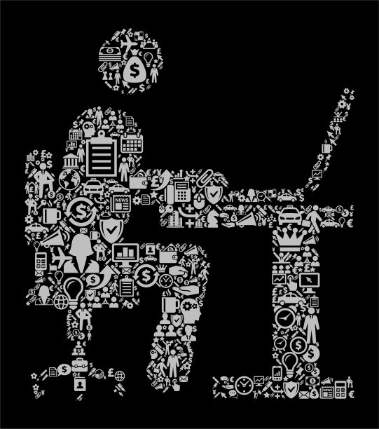 从事计算机图标业务和金融矢量图标模式的人图片下载