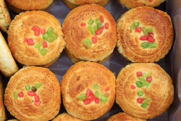 中国传统月饼，特写照片图片下载