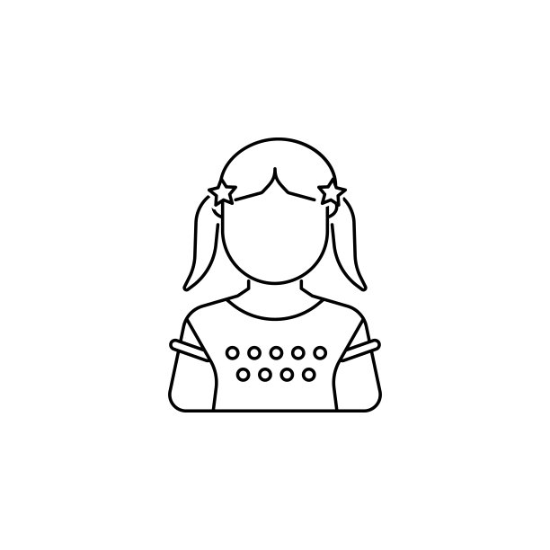 辫子女孩的头像图标图片下载