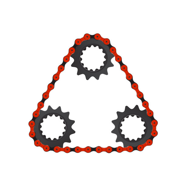 自行车链条和驱动齿轮图片下载