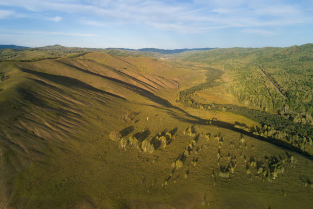 航拍的秋天森林景观图片下载