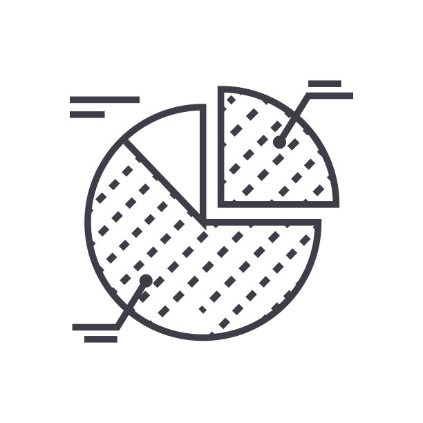 饼图矢量线条图标图片下载