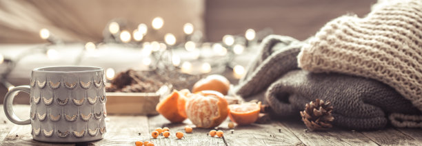 一个舒适的圣诞茶杯静物素材图片