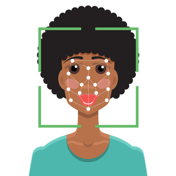 生物识别安全识别，人脸识别系统概念。矢量插图。图片下载