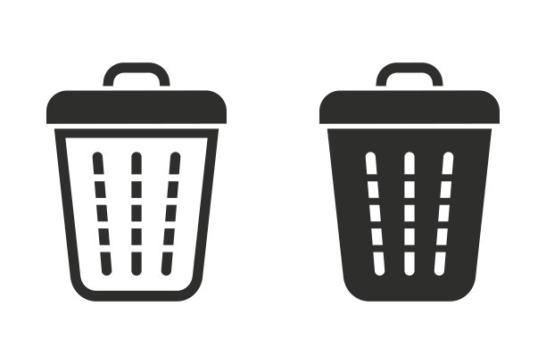 垃圾桶矢量图标。图片下载